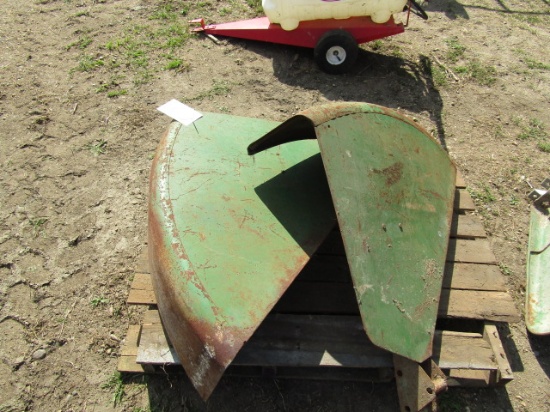 921. PAIR OF JOHN DEERE ROUND TOP FENDERS, YOUR BID IS FOR THE PAIR, ONE MO