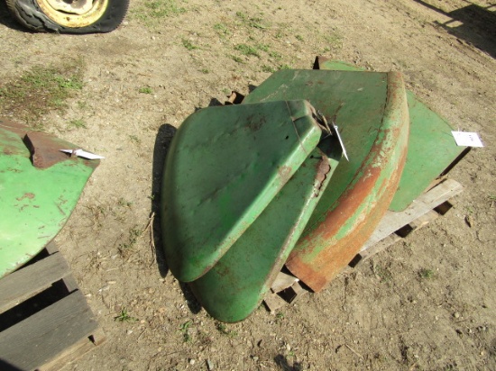 922. PAIR OF JOHN DEERE CLAM FENDERS, YOUR BID IS FOR THE PAIR, ONE MONEY