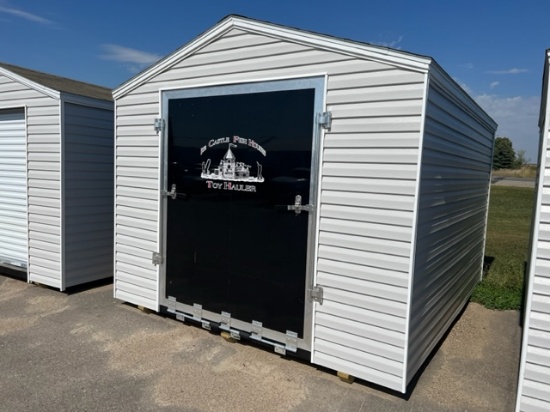27. 10’ x 12’ Storage Shed With 64” Fold Down Ramp Door