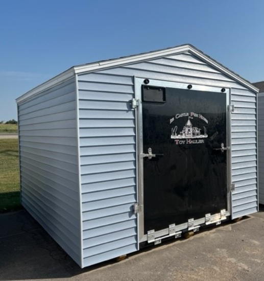 29. 10’ x 12’ Storage Shed With 64” Fold Down Ramp Door