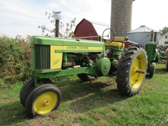 # 966. 1956 John Deere 520, Gas, NF, Roll-O-Matic, Power Steering, 12.4-36