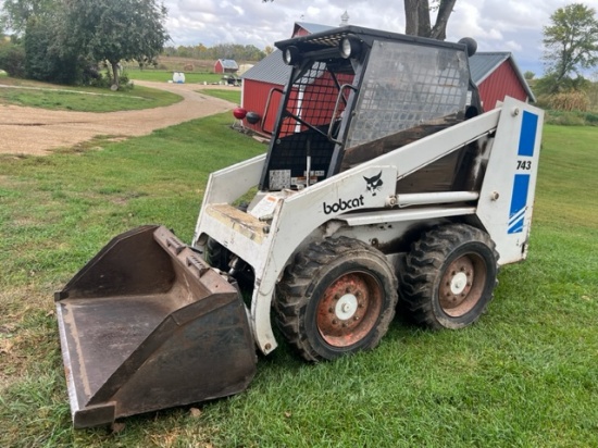 # 978. 1982 Bobcat 743 Skid Loader, Diesel, Auxiliary Hyd. Outlets, 10-16.5