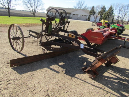880. 7 FT. STEEL WHEEL GRADER CONVERTED TO 3 POINT HOOK UP