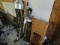 938. LOT INCLUDES: CAR CREEPER, FUNNEL, GOLF CLUBS, HANDLES, ETC.