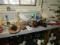 951. PHEASANT MOUNT, DEER HORNS, ORNAMENTAL GULL, WOODEN BIRD SCULPTURE