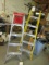 952. WARNER 6 FT. FIBERGLASS AND 5 FT. ALUMINUM STEP LADDERS