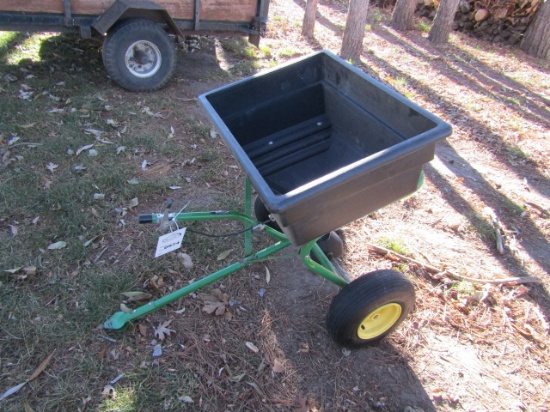 974. JOHN DEERE POLY PULL TYPE LAWN SEEDER / FERTILIZER SPREADER