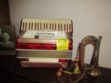 1030. SCANDALLI 24 KEY CONCERTINA AND BUGLE
