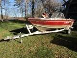 968. 1994 LUND TYEE GRAN SPORT 1750 – 17 FT. ALUMINUM FISHING BOAT, LIVE WE
