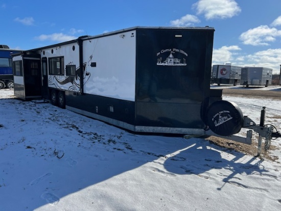 2024 8’x30’ V American Surplus RV Ice Castle Fish House, Triple Slide-outs, Valley Galvanized