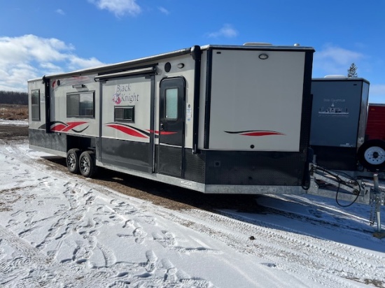 2019 8’ x 28’ American Surplus Black Knight RV Edition Ice Castle Fish House on Berkon Galvanized