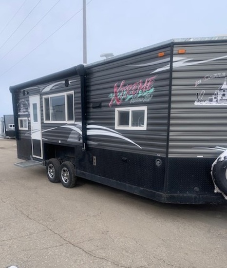 2018 8’ x 22' V American Surplus Xtreme Hybrid RV Ice Castle Fish House