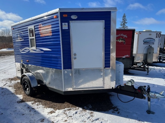 2024 6.5’ x 10’ V American Surplus Grandpa's Hideout Ice Castle Fish House on GS Trailers