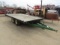 452. 419-985. 8 X 14 FLAT BED TRAILER, HYD. HOIST, TANDEM AXLE, NO TITLE OR