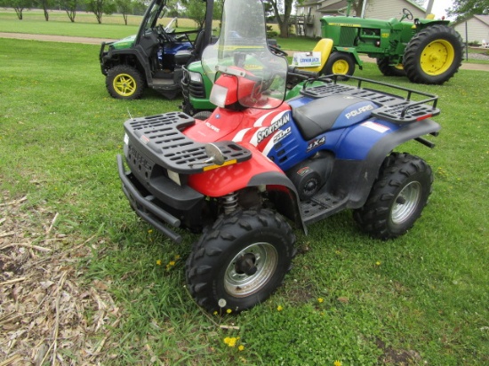 182. 2002 POLARIS 500 SPORTSMAN FREEDOM EDITION FOUR WHEELER, 4 X 4, WINDHS