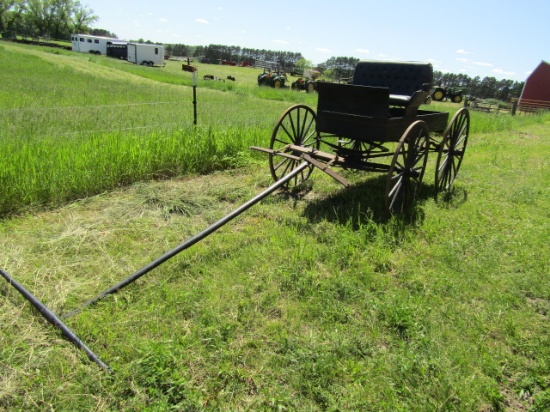 217. BELIVED TO BEA SEARS SINGLE SEAT SPRING WAGON WITH SLED RUNNERS FOR WI