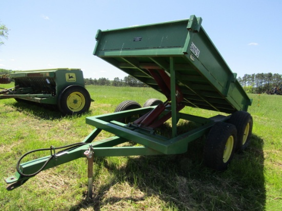 227. NICE SANDS 5.5FT. X 10 FT. TANDEM AXLE HYDRAULIC ROCK TRAILER