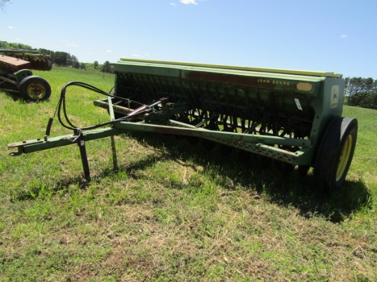 228. JOHN DEERE MODEL 8350 12 FT. END WHEEL DRILL, GRASS SEEDER, 6 INCH SPA