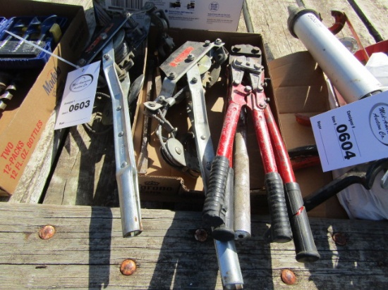 603. (2) COMEALONGS, (2) BOLT CUTTERS