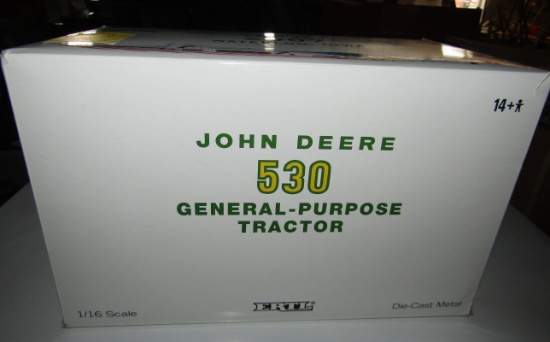 474. 324-1150. 1/16 TWO CYLINDER CLUB EXP0 XVIII (227) JD 530, NIB, TAX