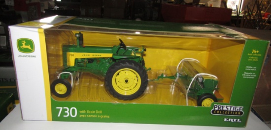 476. 324-1148. 1/16 PRESTIGE COLLECTION JD 730 WITH GRAIN DRILL, NIB, TAX