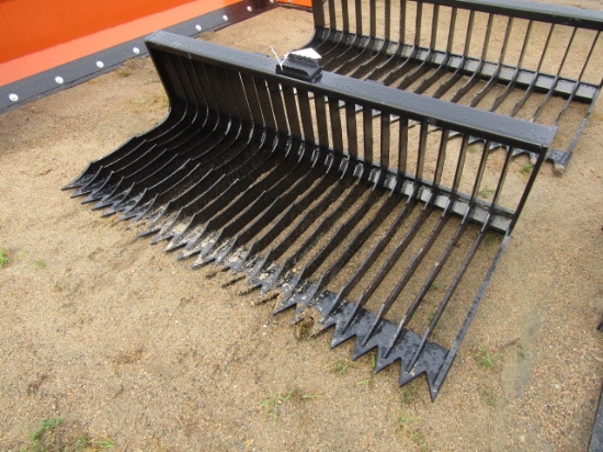 1005. 435-1203. UNUSED 71 INCH SKID LOADER SKELETON STYLE ROCK BUCKET, TAX