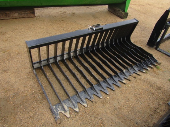 1006. 435-1204. UNUSED 71 INCH SKID LOADER SKELETON STYLE ROCK BUCKET, TAX