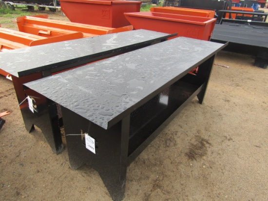 1023. 435-1221. UNUSED 7.5 FT. METAL WORK BENCH, TAX