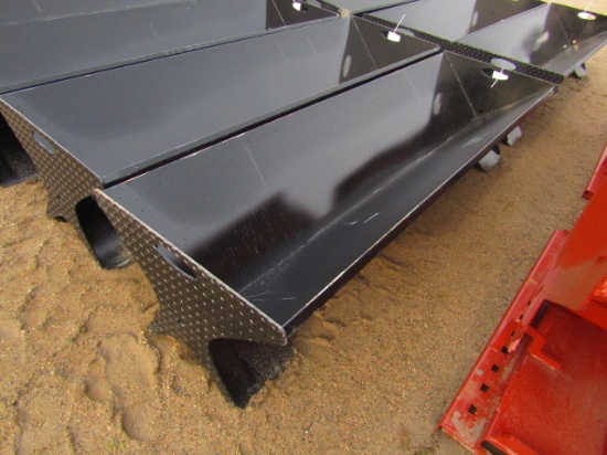 1034. 435-1232. UNUSED 26” X 90” V BOTTOM STEEL FEED BUNK, TAX