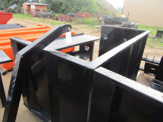 1043. 435-1241. UNUSED FORK SLOTTED 45” X 89.5” 3 SIDED TRASH BIN, TAX