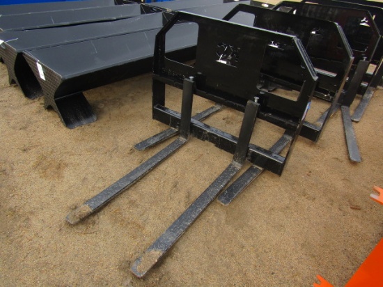 1056. 435-1253X UNUSED KC 42 INCH SKID LOADER PALLET FORKS, TAX