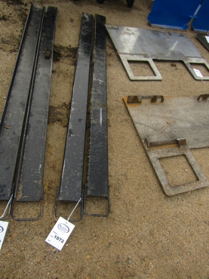 1073. 435-1270. UNUSED 7FT. PALLET FORK EXTENSIONS, TAX