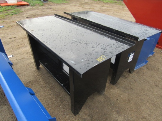 1087. 435-1284. UNUSED 25.5” X 6 FT. METAL BENCH, TAX