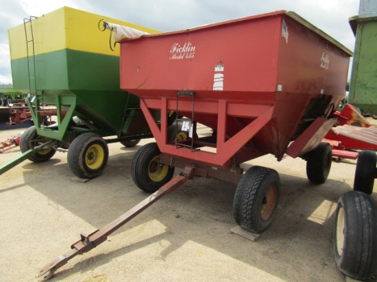 875. 236-443, FICKLIN 435 GRAVITY BOX, EXTENSIONS, ON KASTEN 4 WHEEL WAGON,