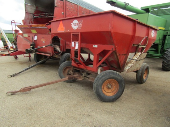 881.230-558, FLOW EZ 175 BUSHEL GRAVITY BOX ON HARMS 4 WHEEL WAGON, EXT. PO