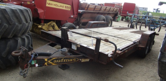 972. 426-1108. 2013 KAUFMAN 20 FT. TILT BED TANDEM AXLE UTILITY TRAILER, 82 INCHES BETWEEN FENDERS,