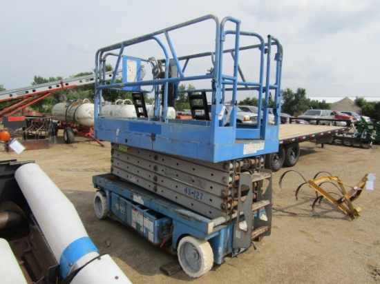 984 426-1175 GENIE 3246 MAN LIFT, 32’ HEIGHT, ELECTRIC, NEW BATTRIES, 11’ WOTK PLATFORM, TAX