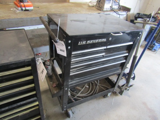 282. US GENERAL 5 DRAWER TOOL CHEST WITH TOP COMPARTMENT, TAX