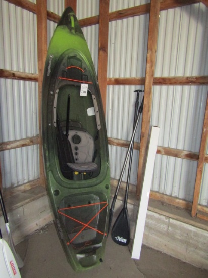 289. UNUSED PRECEPTION 9’  KAYAK, 2 PADDLES, TAX