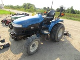 304. NEW HOLLAND MODEL TC 25D MFWD DIESEL COMPACT TRACTOR, 3 POINT, SIDE BA