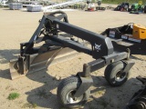 349.BOBCAT 7 FT. HYDRAULIC TILT AND ANGLE GRADER BLADE WITH FRONT GAUGE WHE
