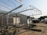 375. SHORE-MASTER ALUMINUM BOAT LIFT, COVER, SOLAR POWERED, USED WITH LUND