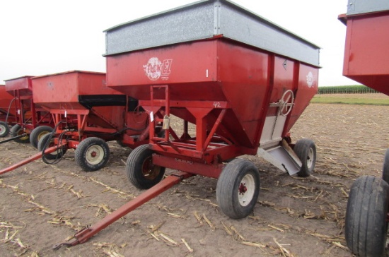 1215. EZ FLOW 300 BUSHEL +/- GRAVITY BOX WITH EXTENSIONS ON FACTORY FOUR WH
