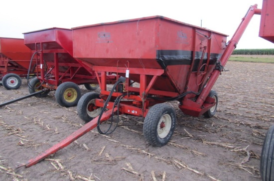 1216. KILLBROS 275 BUSHEL +/- GRAVITY BOX WITH HYDRAULIC DRILL FILL AUGER O