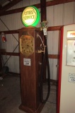 968. WAYNE MODEL 861 OR 865 GAS PUMP, MODIFIED  CLOCK, ONE SIDE CLOCK MISSI