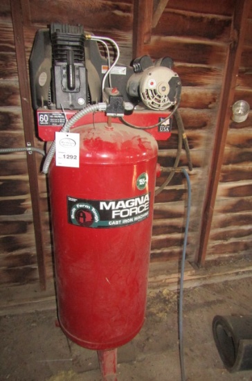 1292. MAGNA FORCE 60 GALLON 150 PSI VERTICAL 220V AIR COMPRESSOR