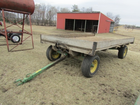 0744. John Deere Model 720 HD Four Wheel Wagon, Ext. Pole, 12.5L-15 Tires,