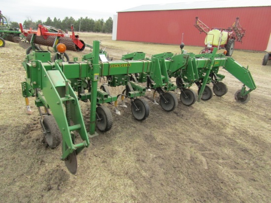 0754. John Deere Model 856 6 Row 30 Inch 3 Point Spring Shank Cultivator, G