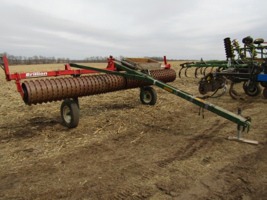 0755. Brillion Model P-10 15 FT. Pull Type Packer on Hydraulic Cart, 16 Inc