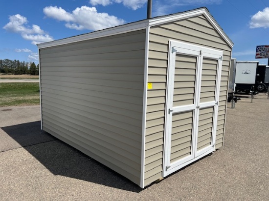 Lot: 1973. 8’ x 12’ Storage Sheds with Swing Doors, Approx 58” Opening Tan in Color,